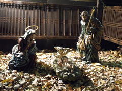 クリスマスミサ：イエス様が誕生した馬小屋を再現