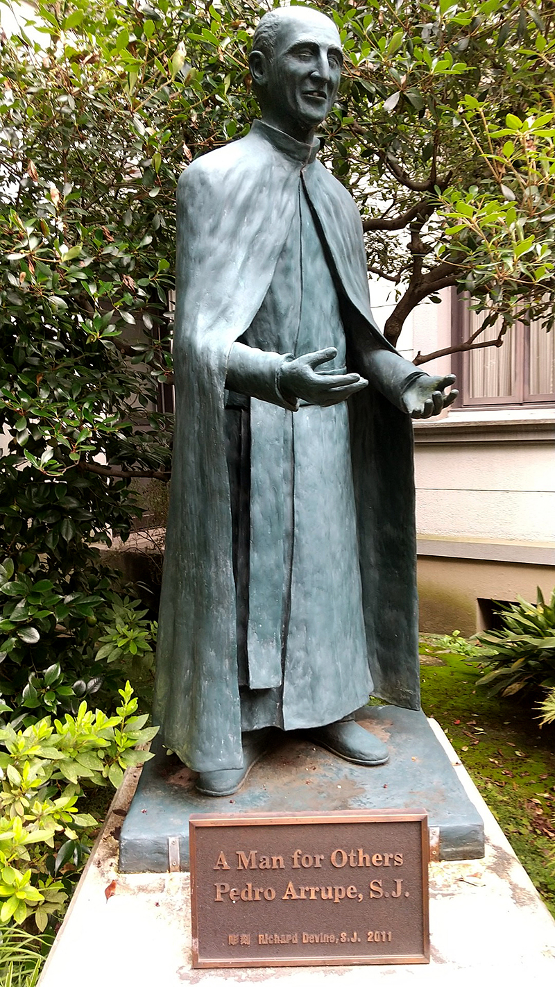 A statue of Father Pedro Aruppe, S.J.